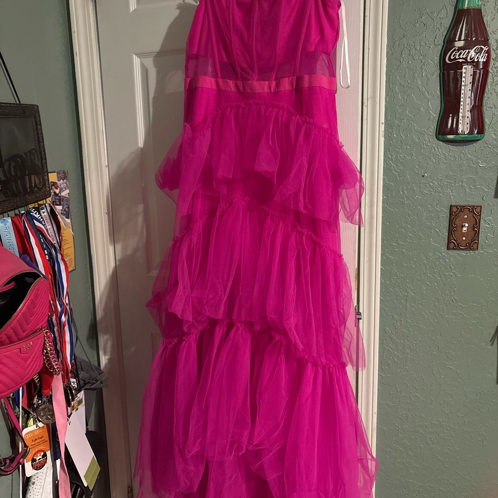 Vibrant Pink Layered Tulle Dress